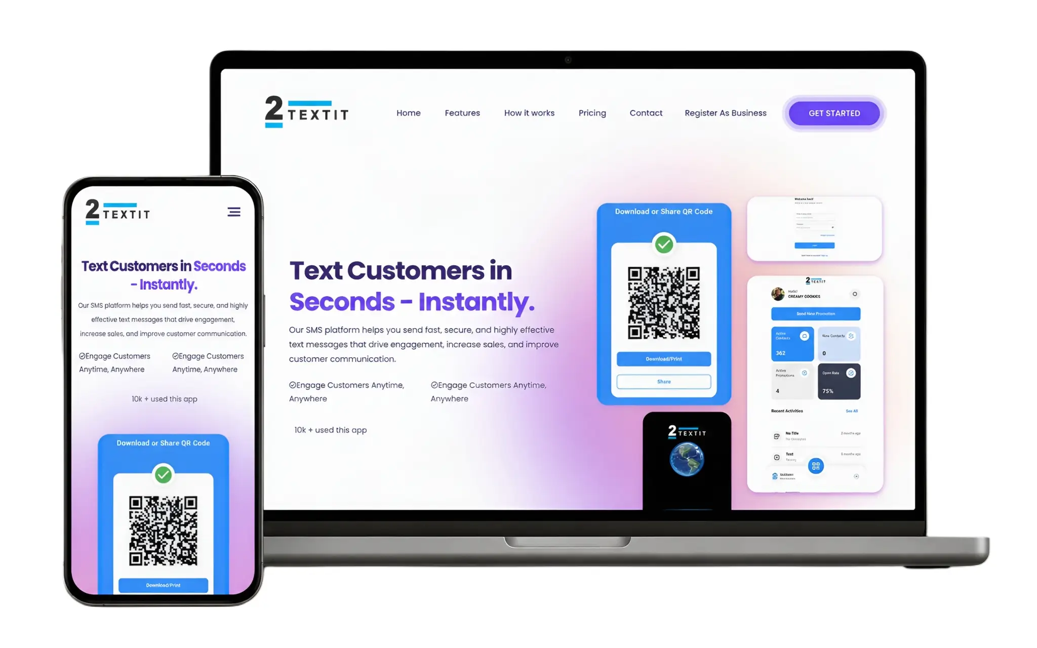 2Textit SMS marketing platform website