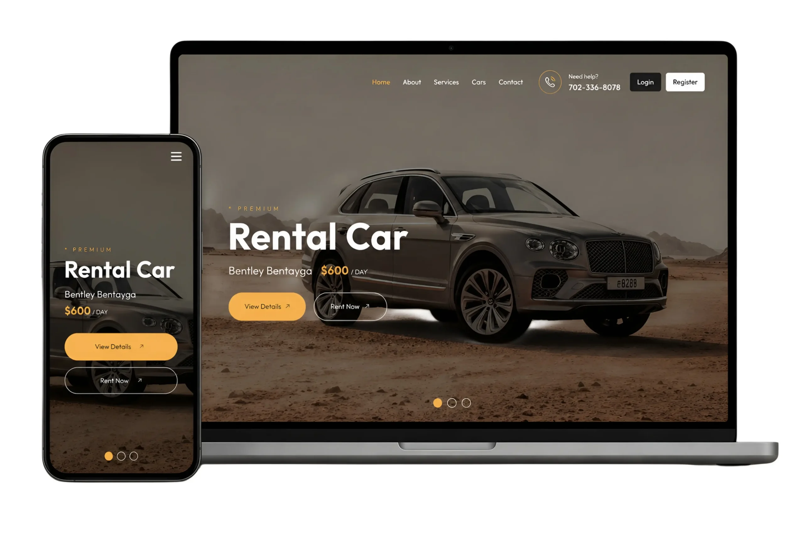 Rentax car rental website