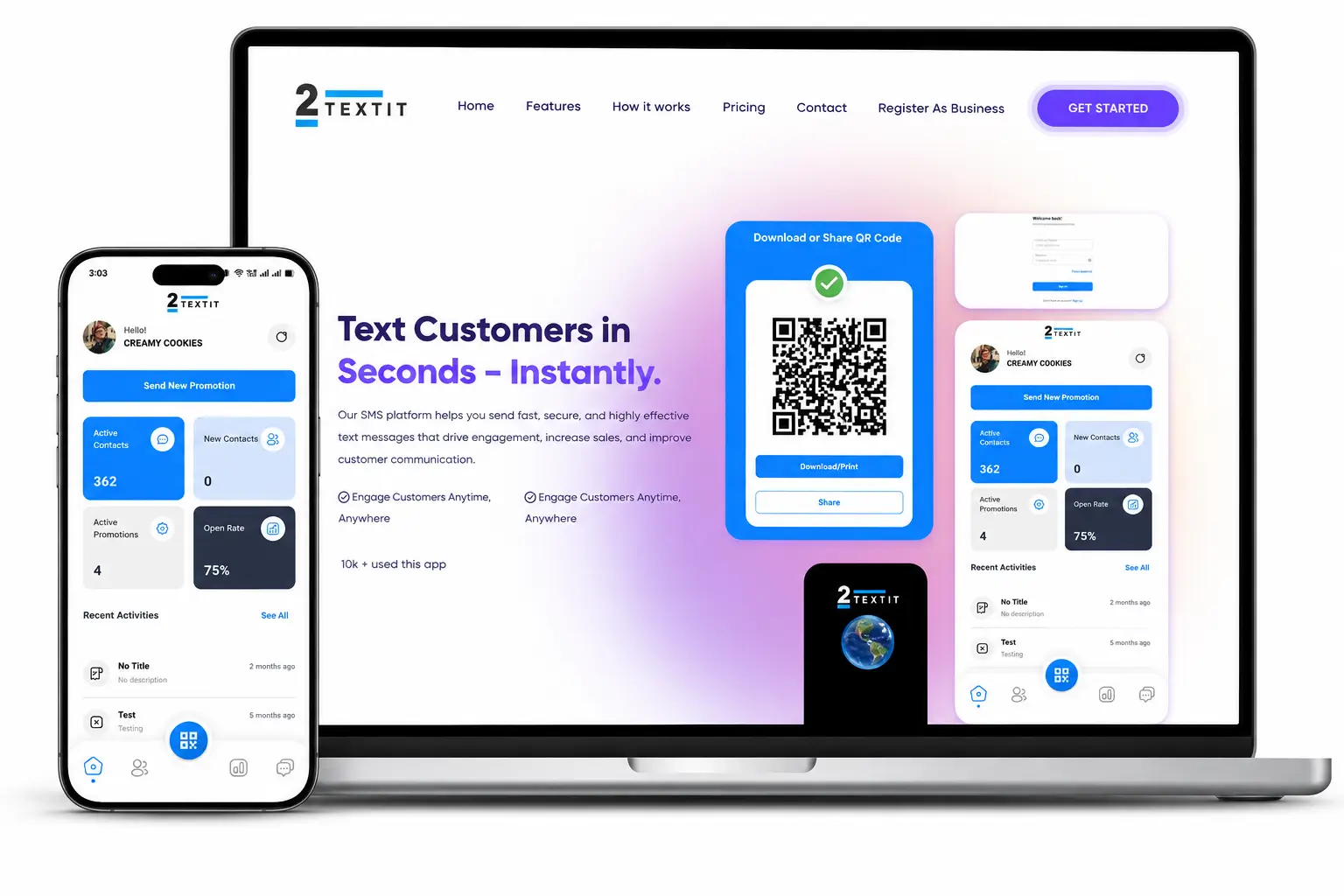 2Textit SMS marketing platform website