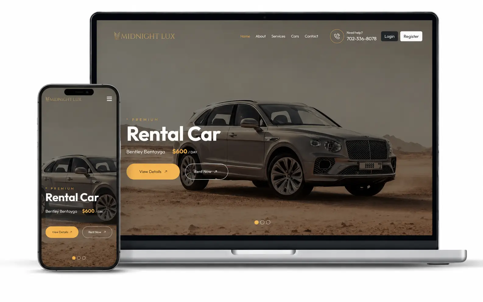 Rentax car rental website