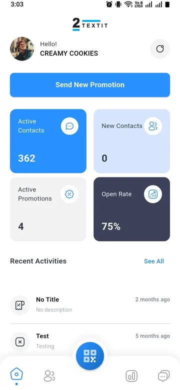 2TextIt mobile app on a smartphone