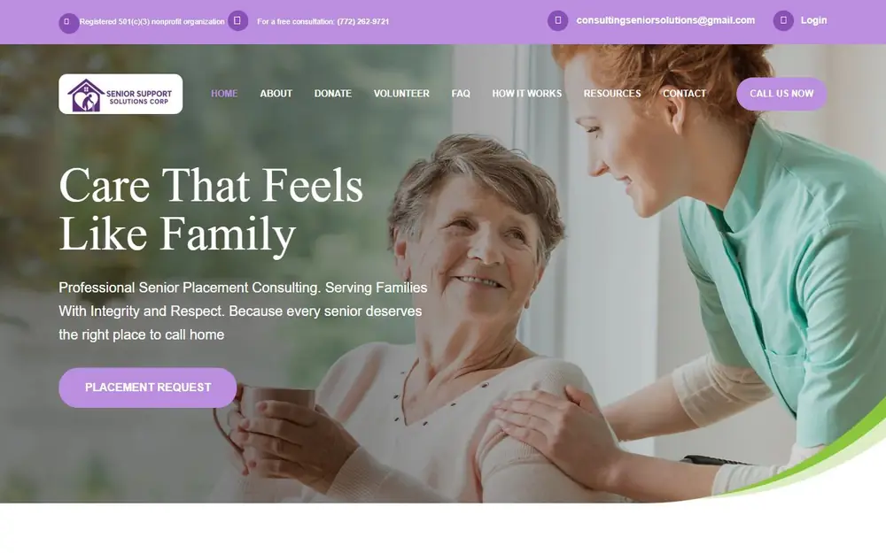 Senior Support Solutions senior placement website built by Envizionlab